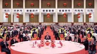 2021년 중국 춘절단배 모임 사진에서 시진핑 암살에 대한 경각심.